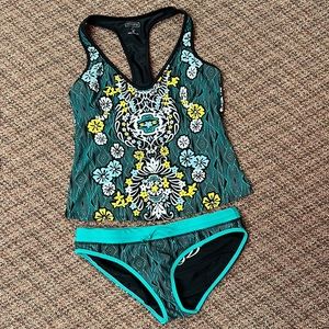 Black and Green Athleta Tankini